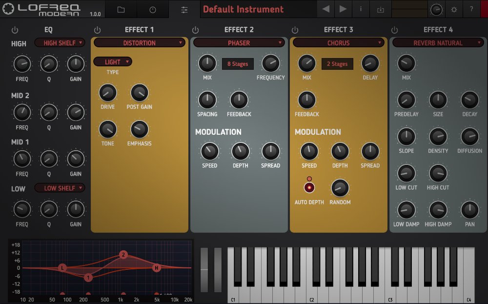 Tracktion RetroMod LoFreq Modern - Settings View