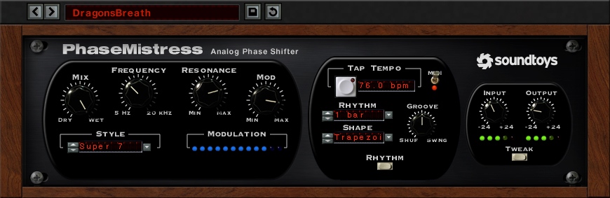 Soundtoys PhaseMistress - User Interface