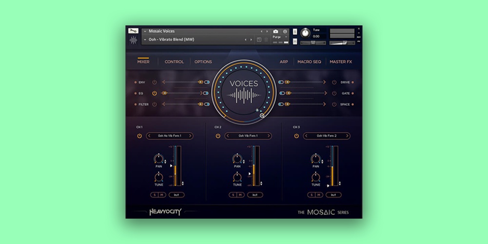 Mosaic Voices - User Interface (Mixer)