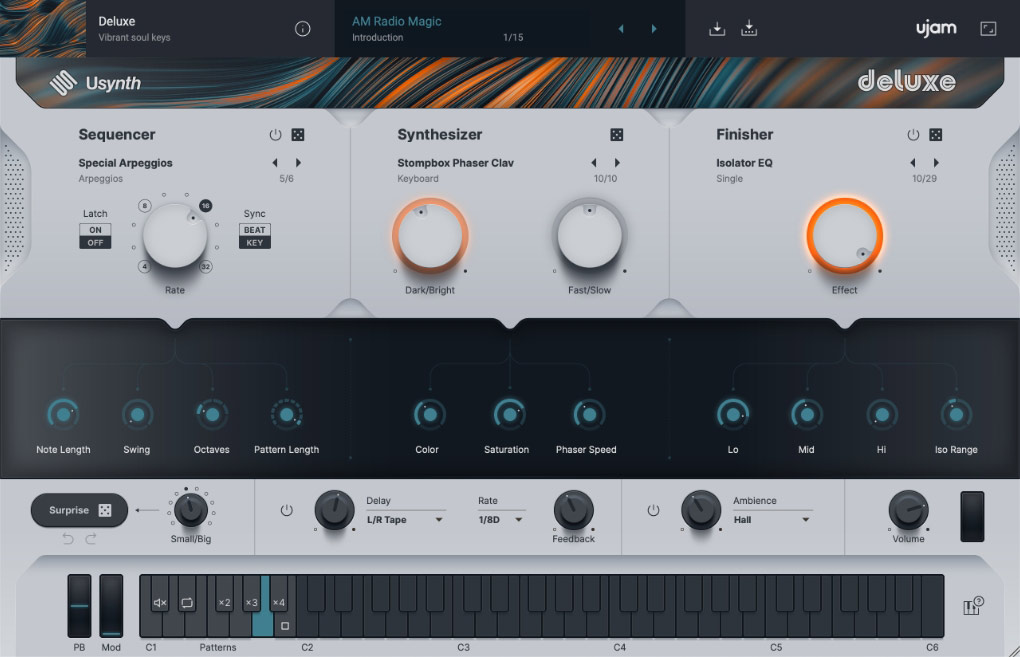 ujam Usynth Deluxe - Main GUI