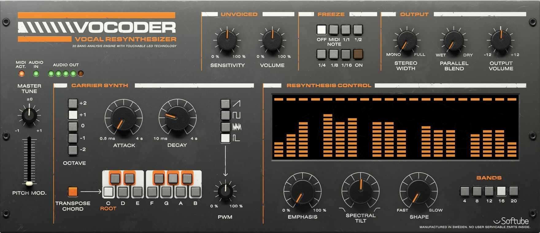Softube Vocoder - GUI