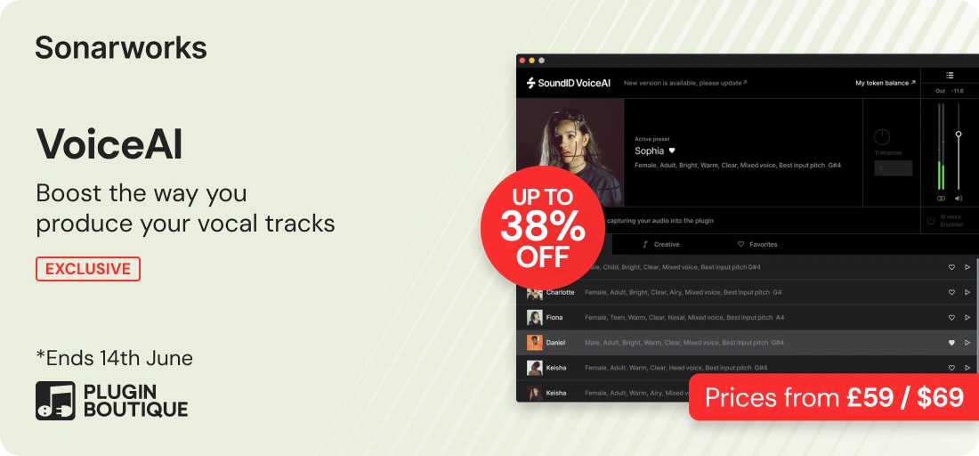 Sonarworks VoiceAI Vocal Processing Sale (Exclusive)