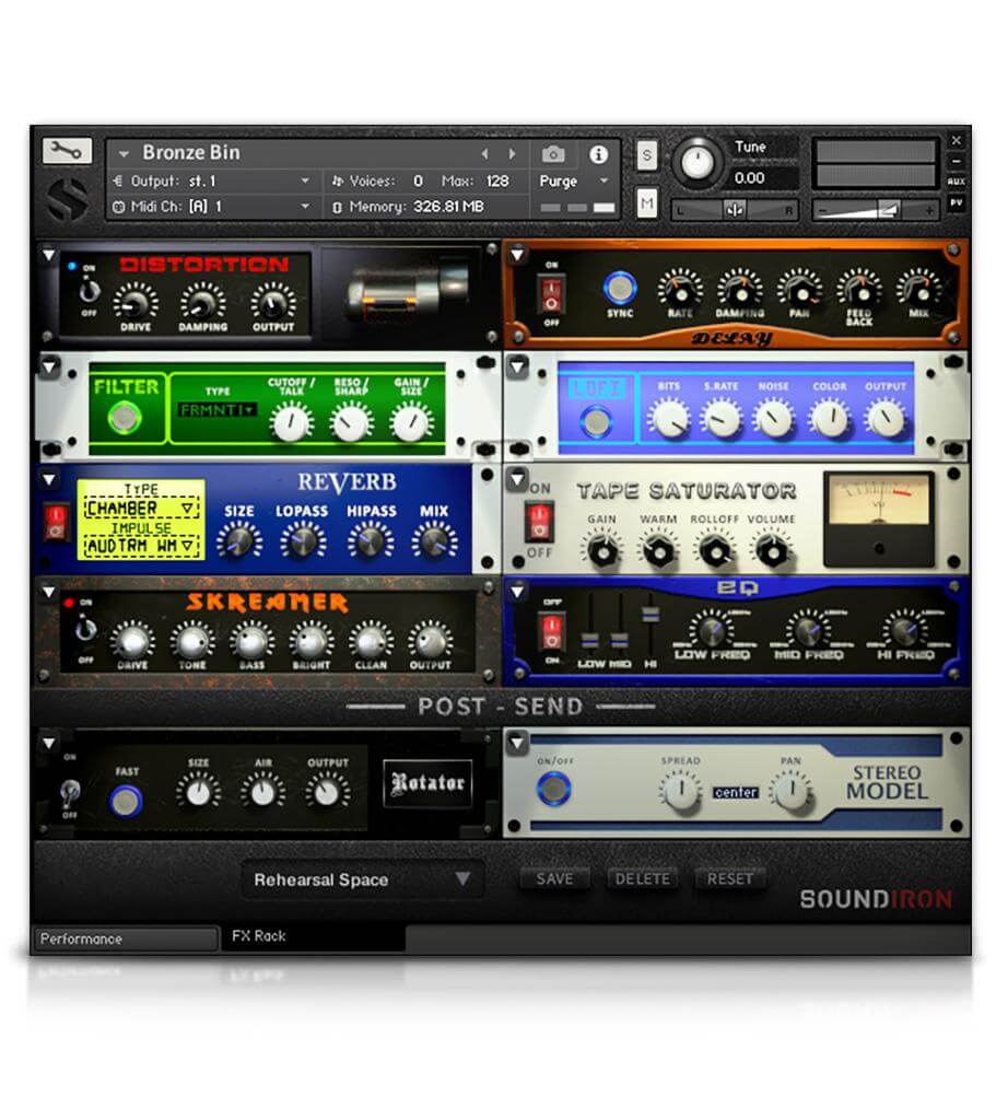 Bronze Bin - User Interface (FX Rack)