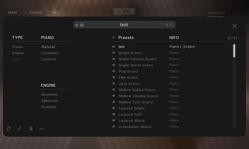 Sonuscore CHROMA - Grand Piano - Preset Browser