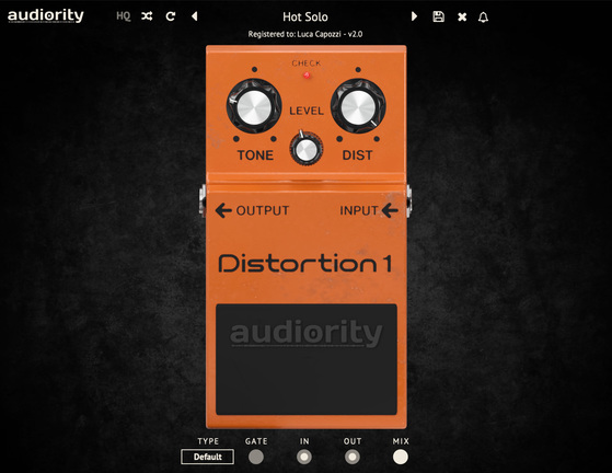 Audiority Distortion 1 - Main UI