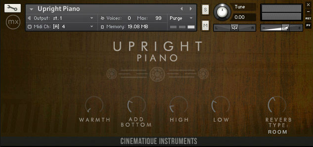 Charakter Piano Collection Upright Piano UI