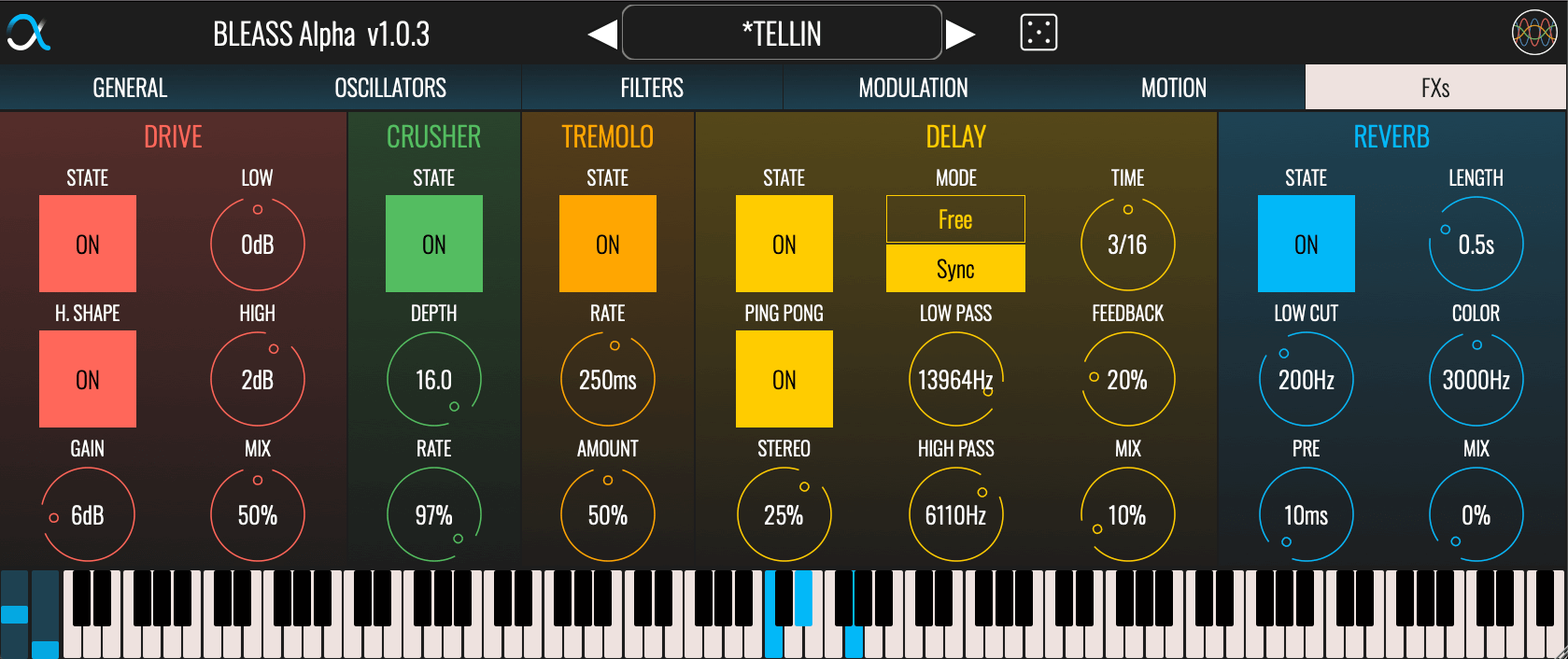 BLEASS Alpha Synthesizer - Effects Stage