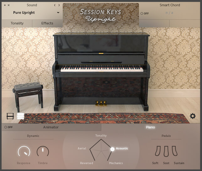 e-instruments Session Keys Upright - User Interface (Closed)