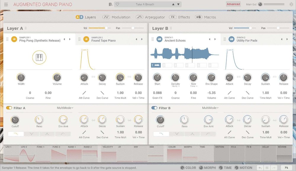 Arturia Augmented GRAND PIANO - Layers View