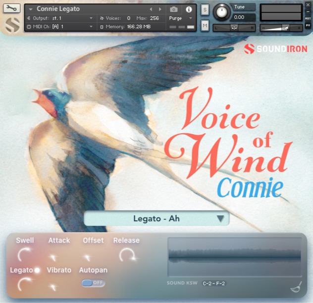 Soundiron Voice of Wind: Connie - User Interface (Legato)