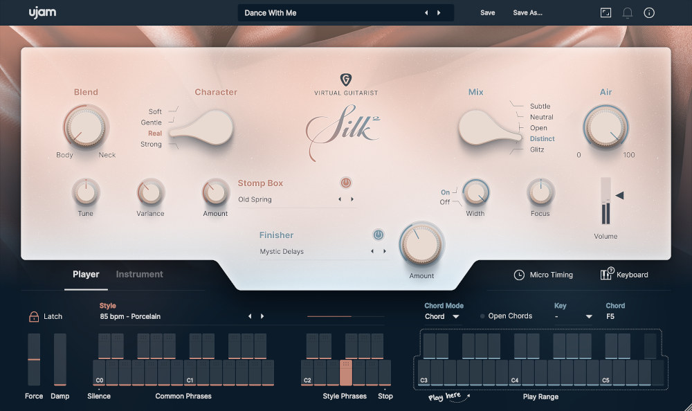 Virtual Guitarist SILK 2 - GUI