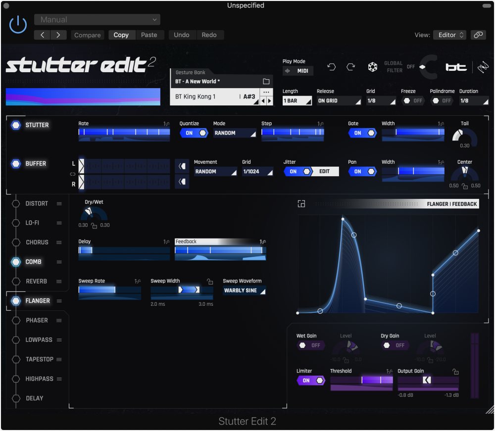 iZotope Stutter Edit 2 - User Interface - Flanger