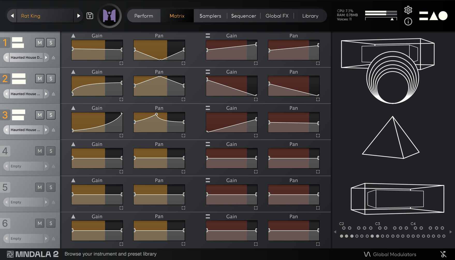 MNTRA Instruments Kymera - Matrix View