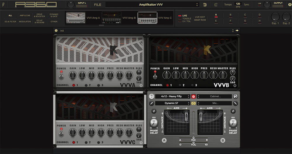 Kuassa Amplifikation VVV - A360 User Interface