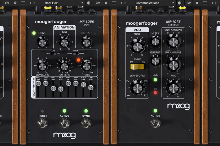 Moog Moogerfooger Effects Bundle MF-105S and MF-107S GUI
