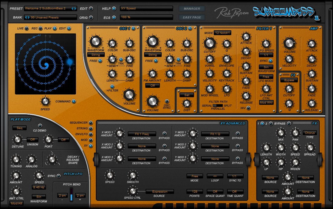 SubBoomBass 2 User Interface (XY Window)
