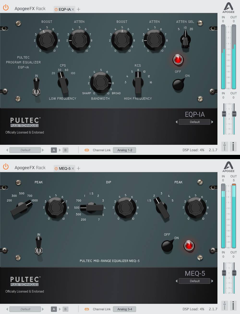 Apogee EQP-1A + MEQ-5 Pultec Bundle - Light Mode