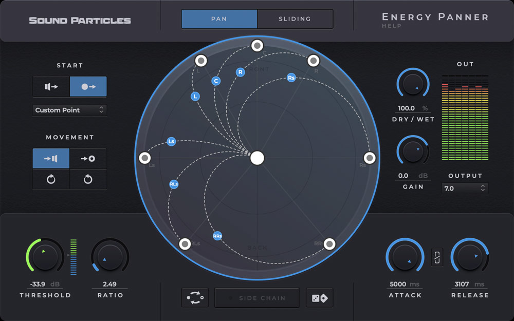 Sound Particles Energy Panner - User Interface