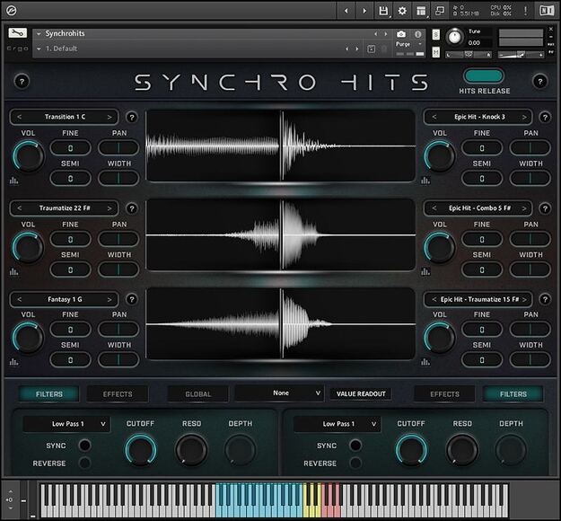 Synchro Hits interface