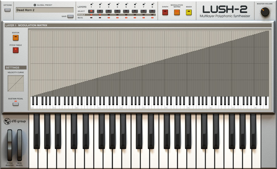 LuSH-2 - Modulation Matrix View - Pitch Table UI