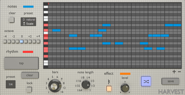 Harvest Mini interface