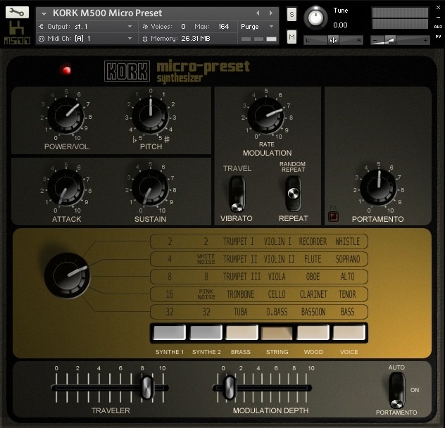 Kork M500 Micro Preset User Interface