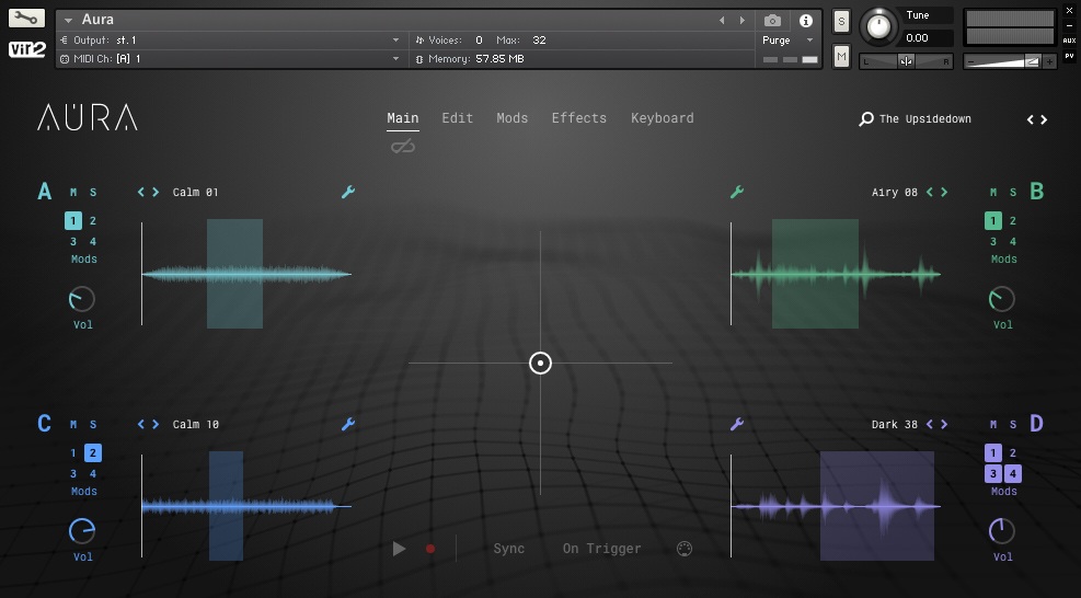 Big Fish Audio Aura: Atmospheric Drone Builder - User Interface (Main Page)