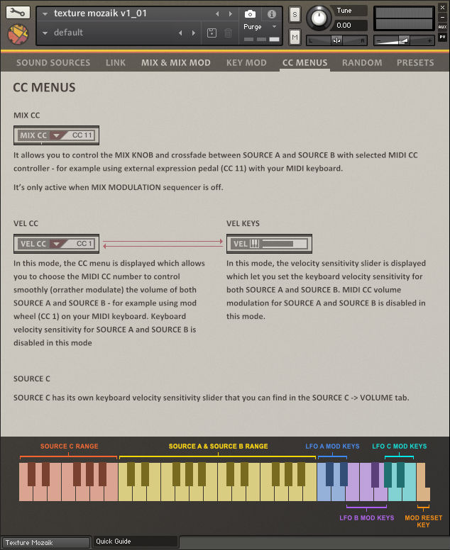 Texture Mozaik.01 Quick Guide User Interface