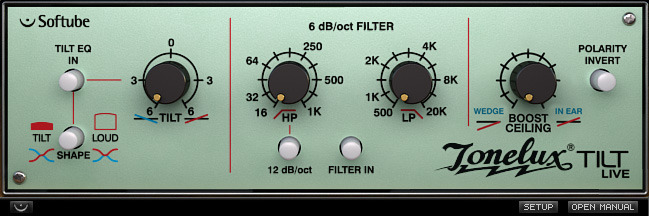 Tonelux Tilt Live User Interface