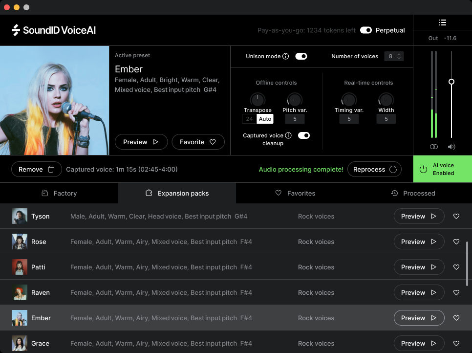 SoundID VoiceAI Rock Voices Expansion Pack - UI 6