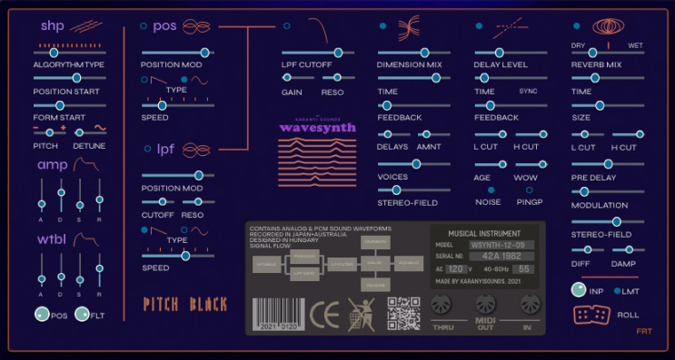Karanyi Sounds Wavesynth Pitch Black - Back User Interface