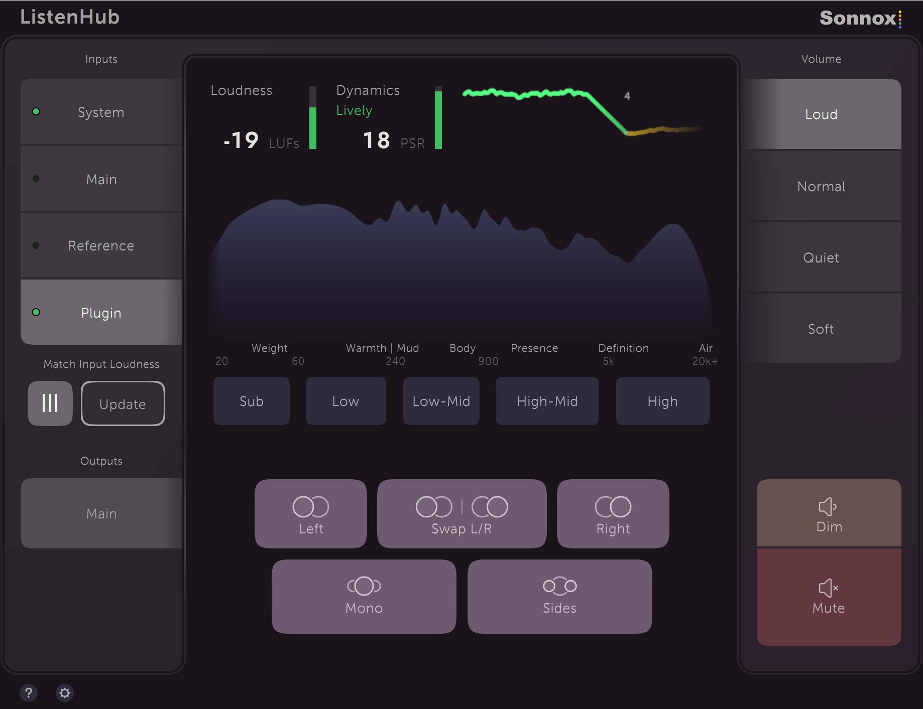 Sonnox ListenHub - UI 1