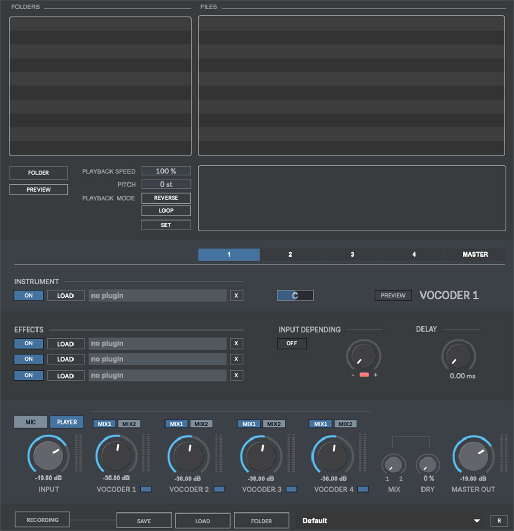 Digital Brain Instruments Multiplex Vocoder 3 - User Interface