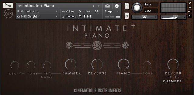 Charakter Piano Collection Intimate+ Piano UI