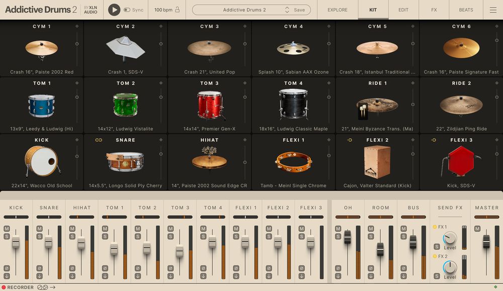 XLN Audio Addictive Drums 2: Custom Collection - AD2 Kit Edit View