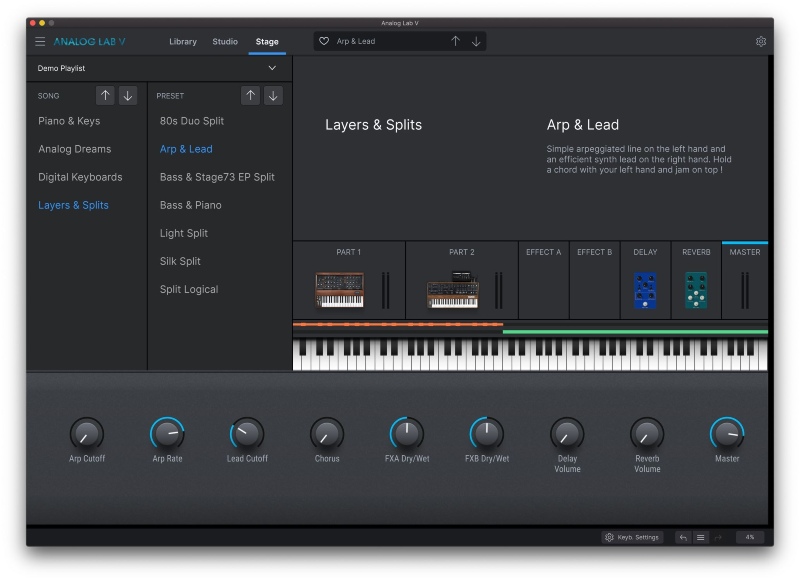 Analog Lab V - User Interface - Stage