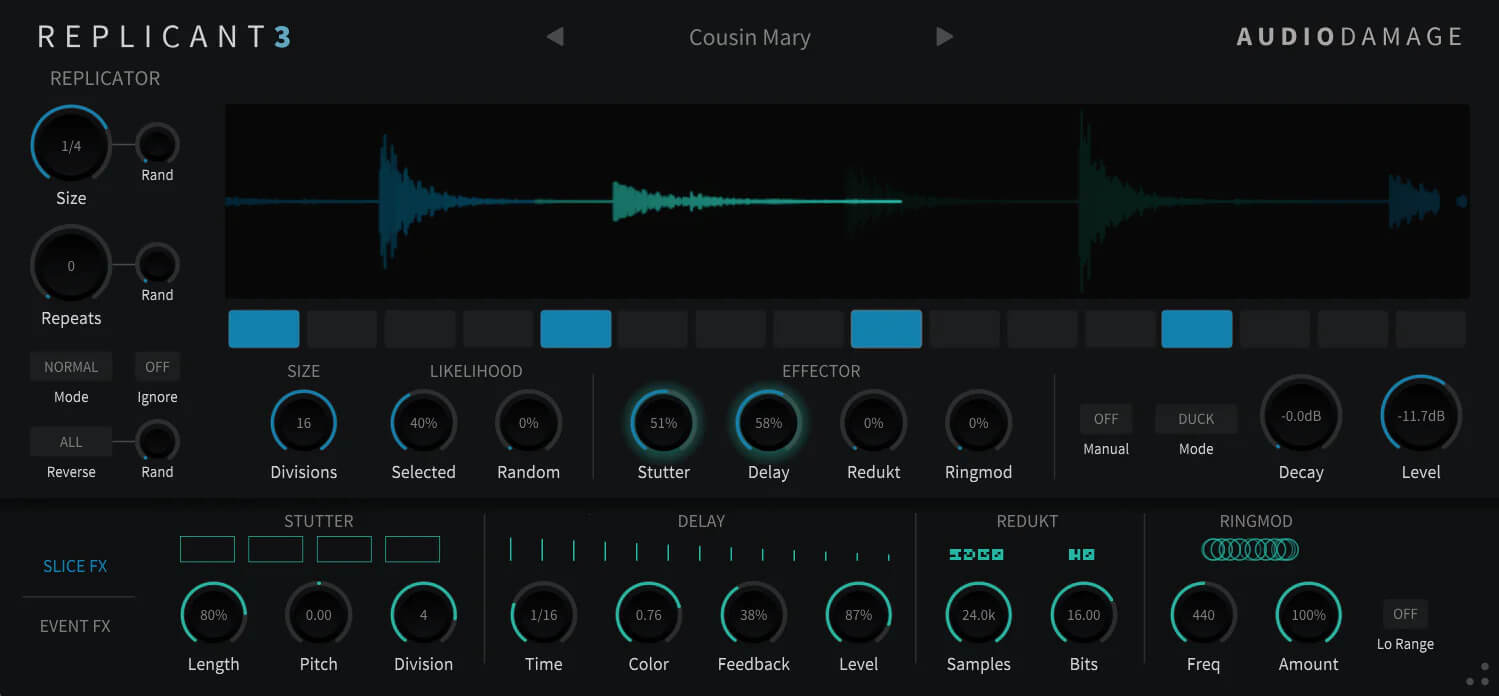 Audio Damage Replicant 3 - UI