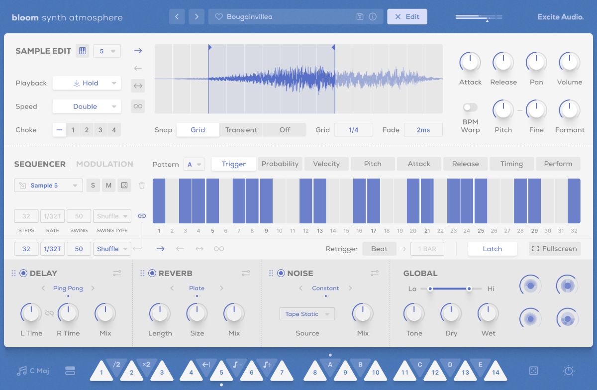 Bloom Synth Atmosphere - Edit Page Sequencer (Trigger Tab)