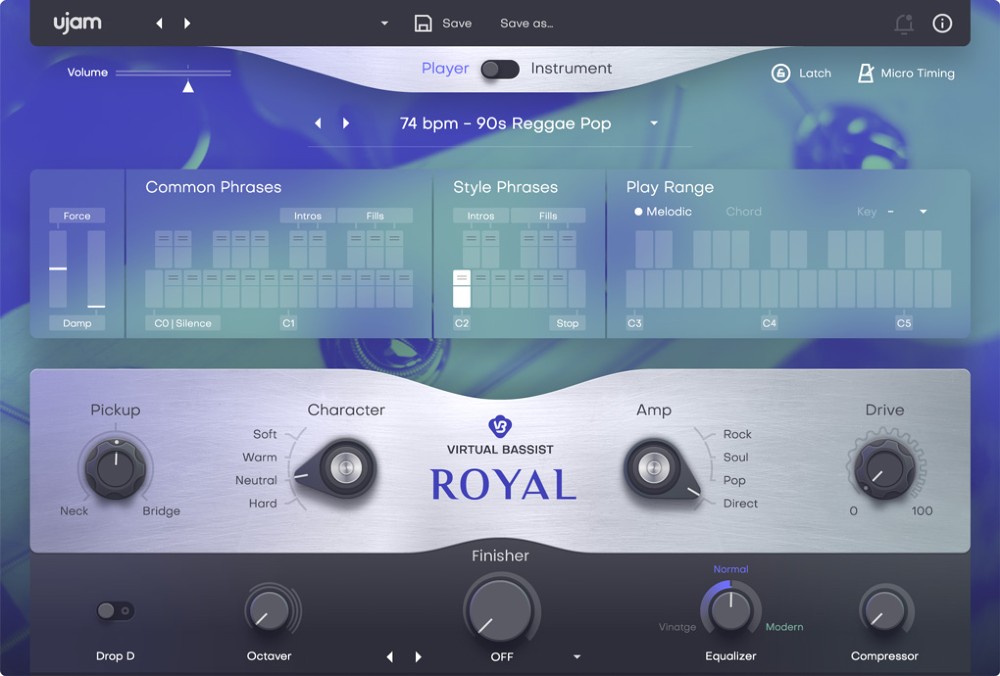 UJAM ROYAL 2 - User Interface