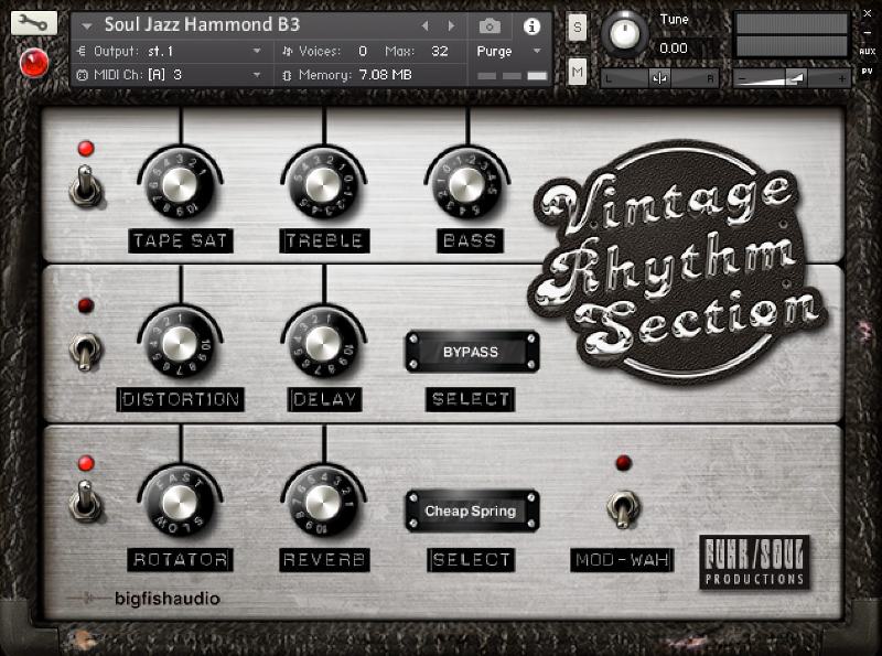 Vintage Rhythm Section User Interface