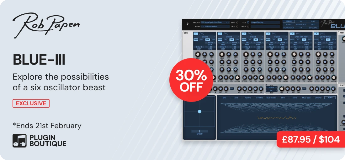 Rob Papen BLUE III x Plugin Boutique 14th Anniversary Sale (Exclusive)