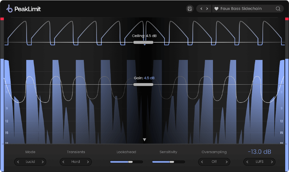 Plugin Boutique PeakLimit - User Interface