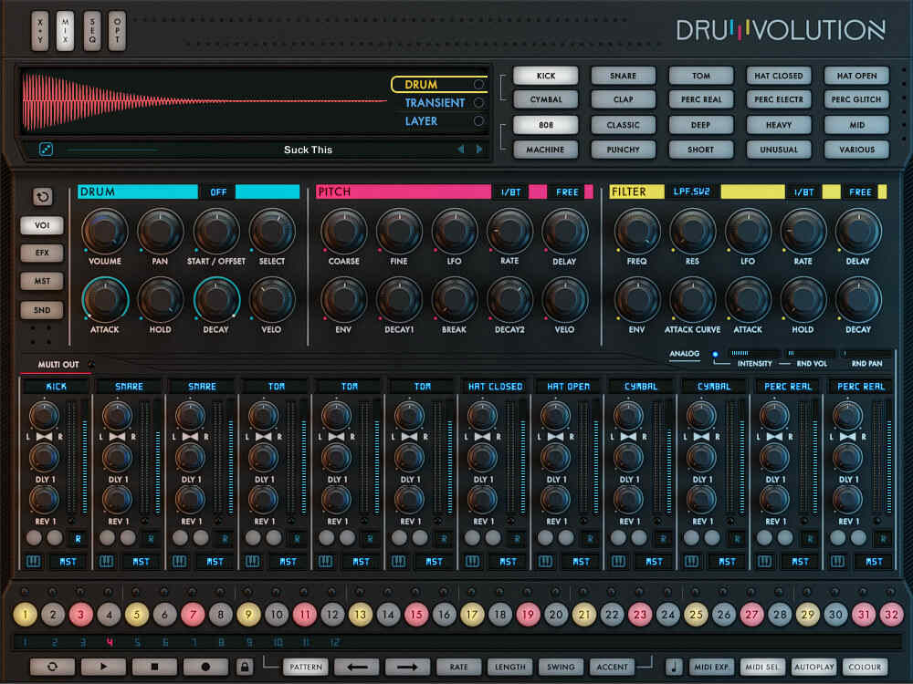 Drumvolution - Mix Tab UI