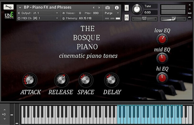 The Bosque Piano interface