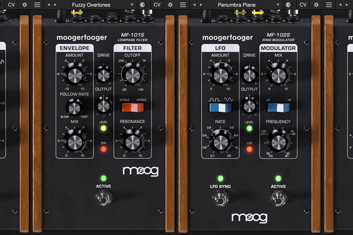 Moog Moogerfooger Effects Bundle MF-101S and MF-102S GUI