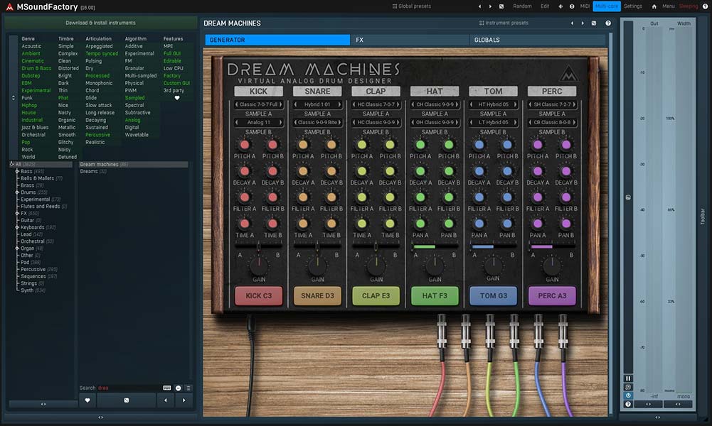 MeldaProduction DreamMachines - MSoundFactory Interface