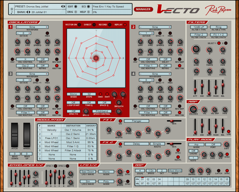Rob Papen Vecto - User Interface