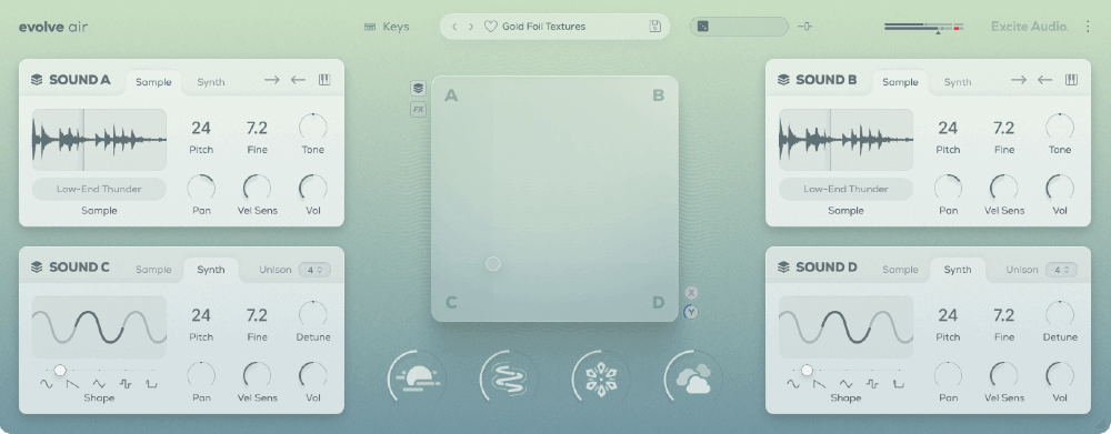 Excite Audio Evolve Air Lite - Main Page