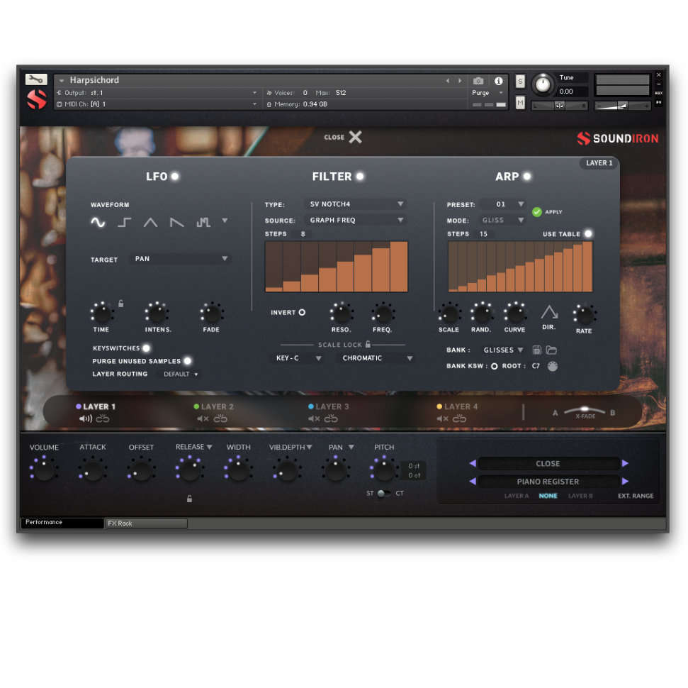 Soundiron Harpsichord - Gliss Page