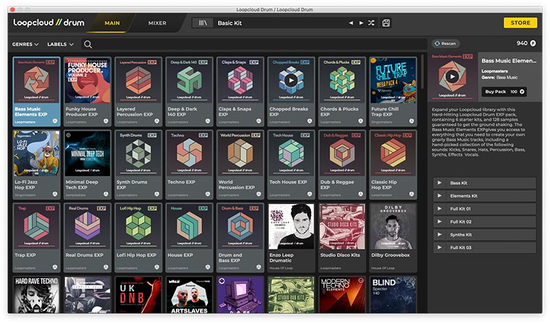 Loopcloud DRUM - Drum Store UI 1